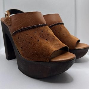 CHARLES‎ DAVID Tazz Cognac leather platform size 10